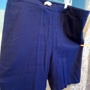 20W Woman Within Linen Rayon Navy Shorts